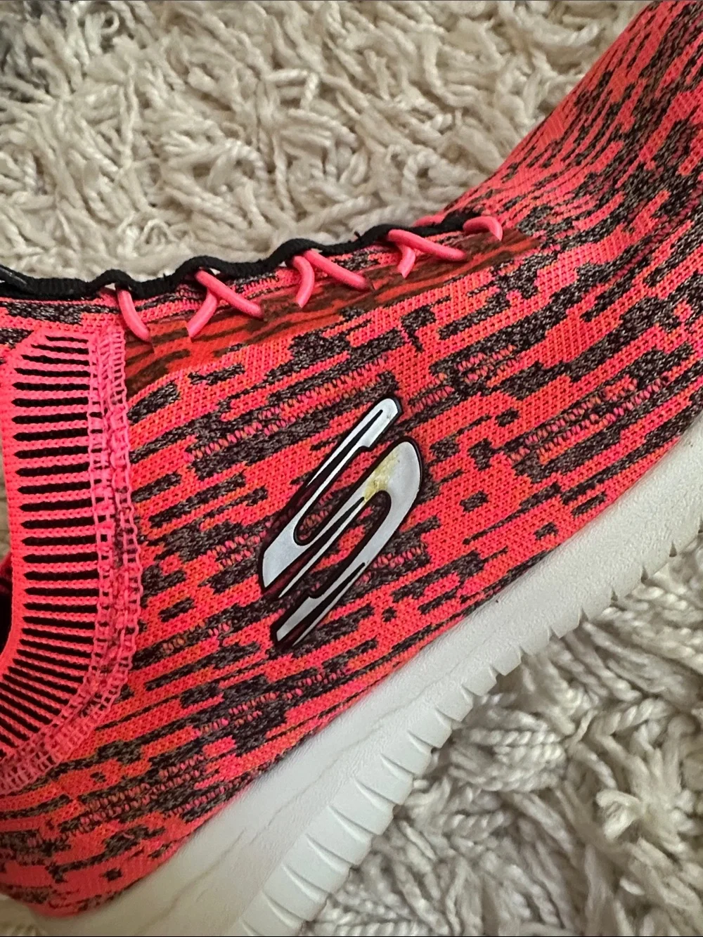 Skechers Slip On Pink Black Shoe